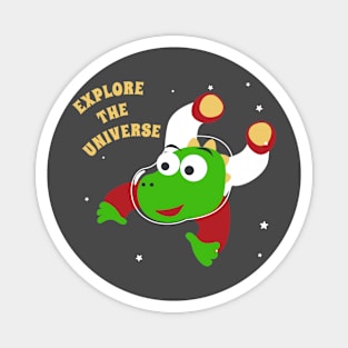 Cute dinosaur astronaut. Magnet